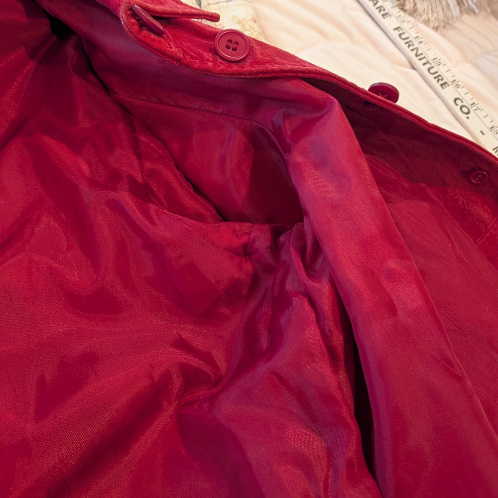 Red Suede Button-Up Jacket - image 6